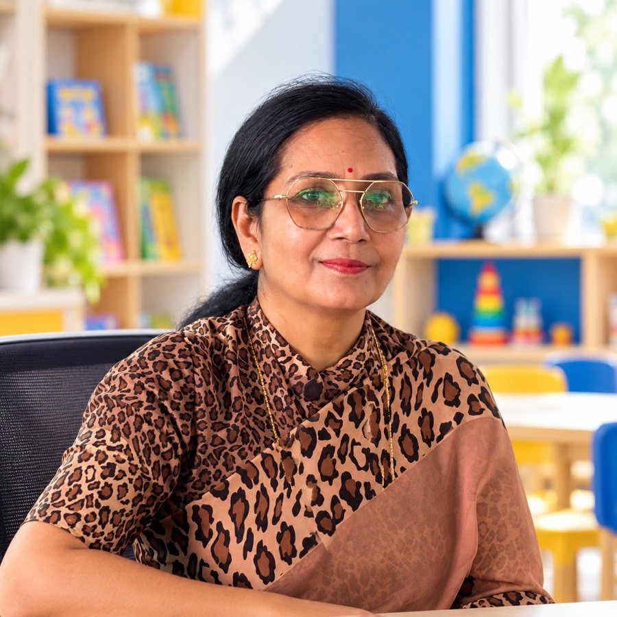 Principal of Kidzee and Mount Litera Zee School Ramnagar in her office